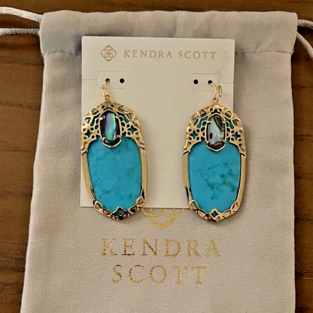 Kendra Scott Deva Turquoise Abalone Shell Earring… - image 4